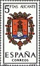 Spain - 1962 - Abrigos - 5 Ptas - Multicolor - España, Coats, Alicante - Edifil 1408 - Coats of Provincial Capitals Alicante - 0